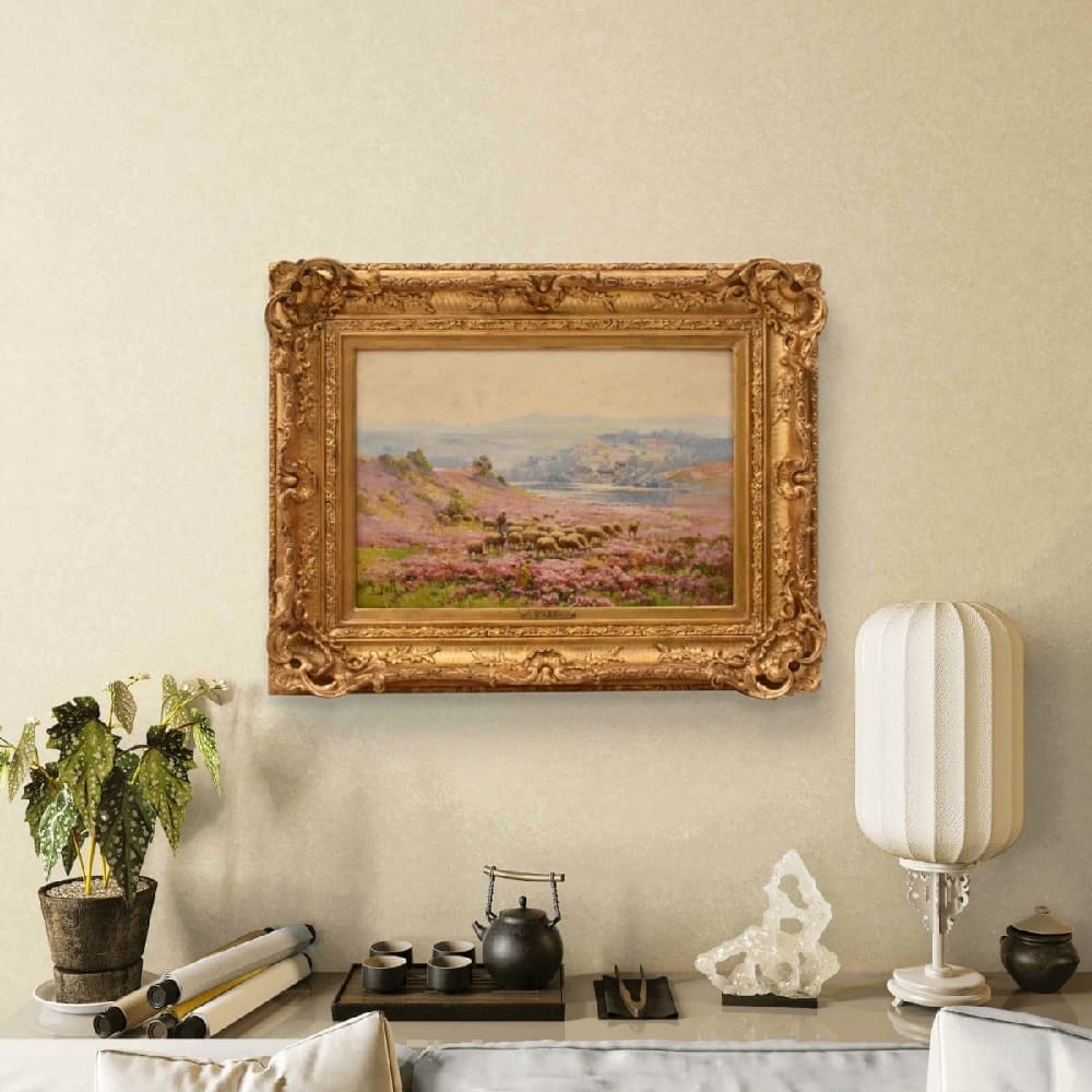 QP780 2a antique oil painting landscape natural painting XIX